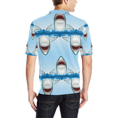 Shark Bite Men Polo Shirt