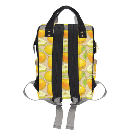 Pear Pattern Print Design PE05 Diaper Bag Backpack