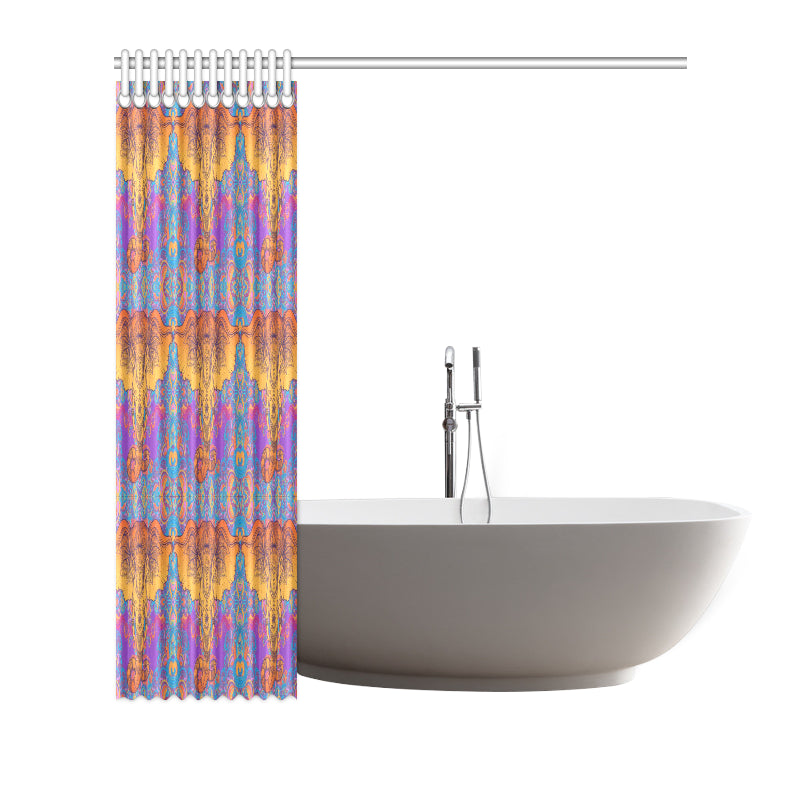 Gold Elephant Indian Shower Curtain