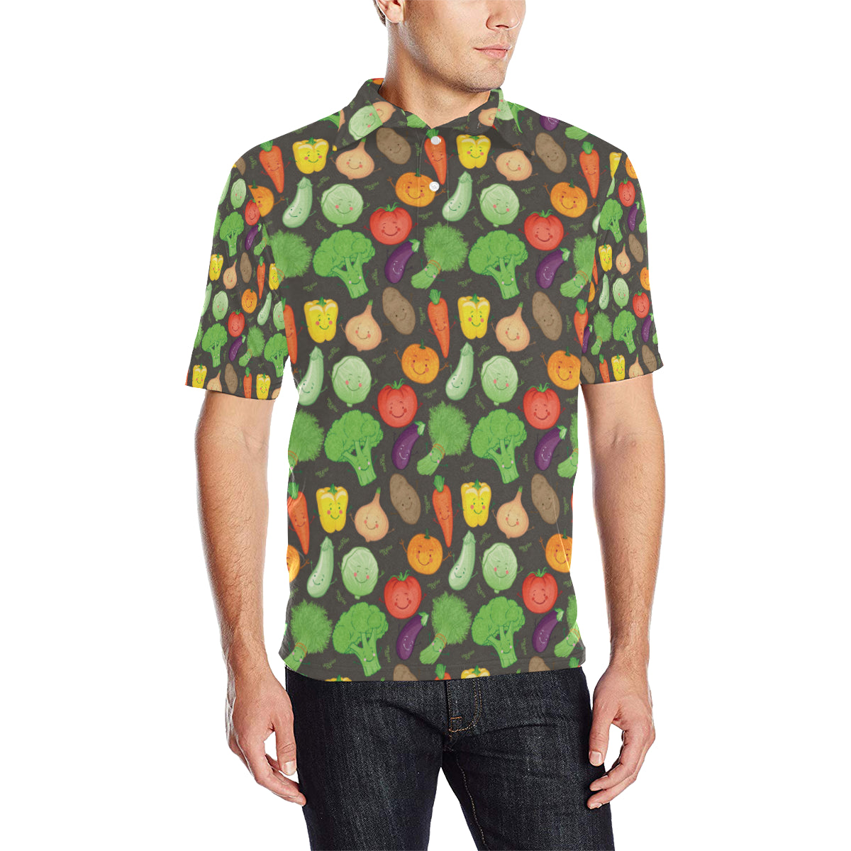 Vegan Funny Themed Design Print Men Polo Shirt