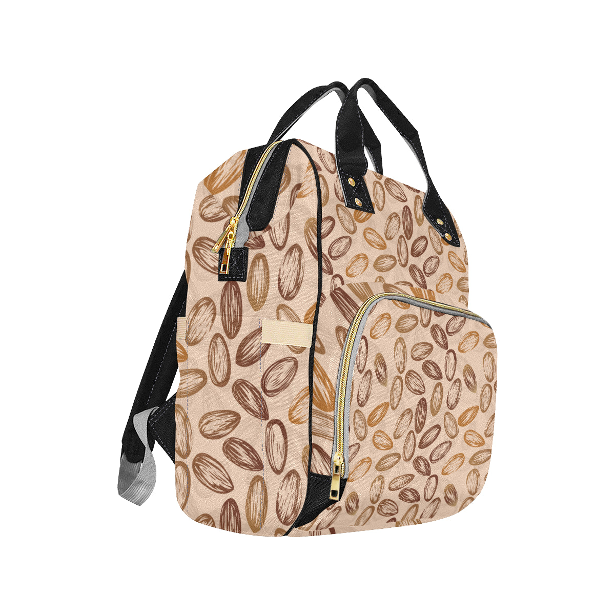 Almond Pattern Print Design 02 Diaper Bag Backpack