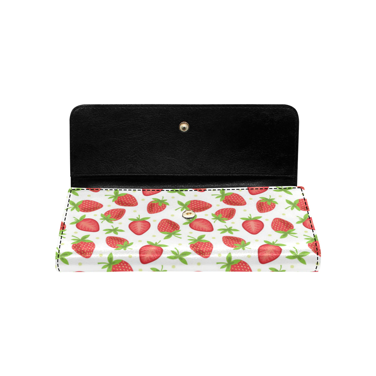 Strawberry Pattern Print Design SB07 Women's Trifold Wallet
