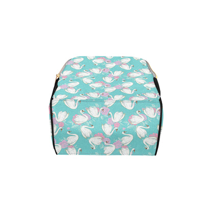 Swan Pattern Print Design 03 Diaper Bag Backpack
