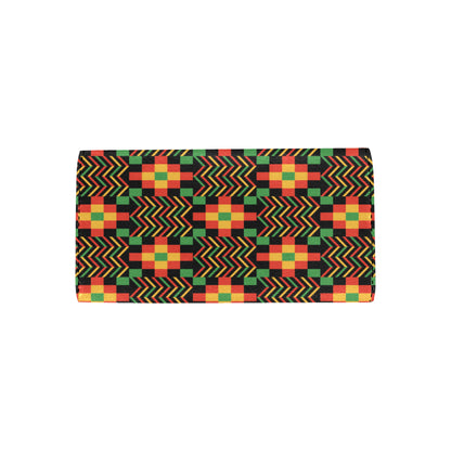 Kente Pattern Print Design 01 Women's Trifold Wallet
