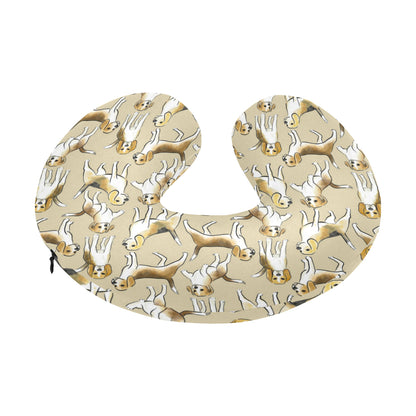 Beagle Pattern Print Design 04 U-Shaped Travel Neck Pillow