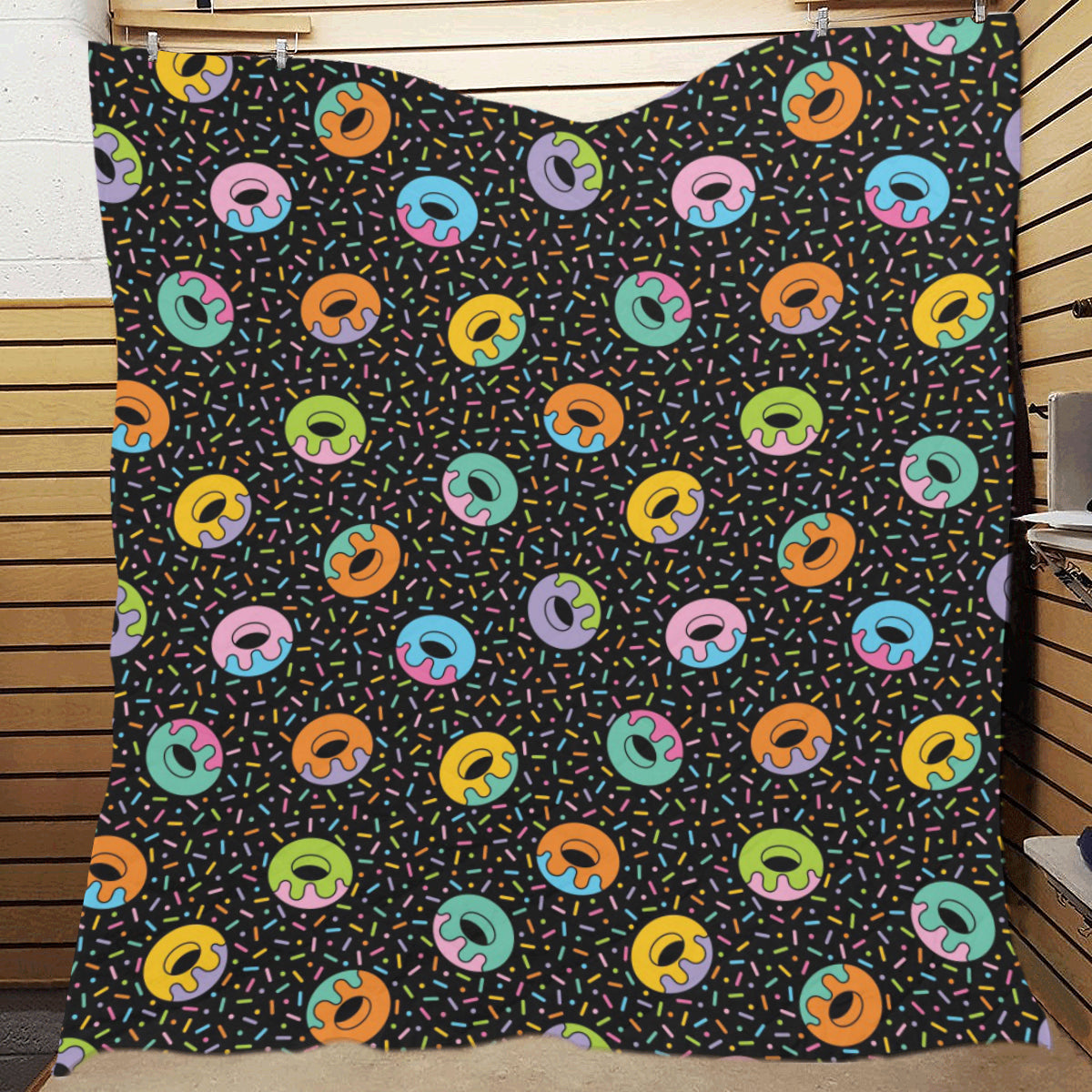 Donut Pattern Print Design DN012 Premium Quilt
