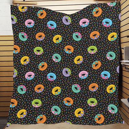 Donut Pattern Print Design DN012 Premium Quilt