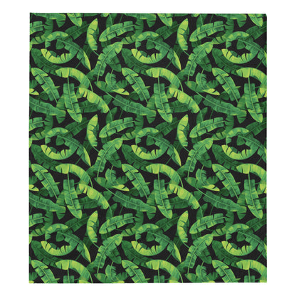 Banana Leaf Pattern Print Design 02 Premium Quilt