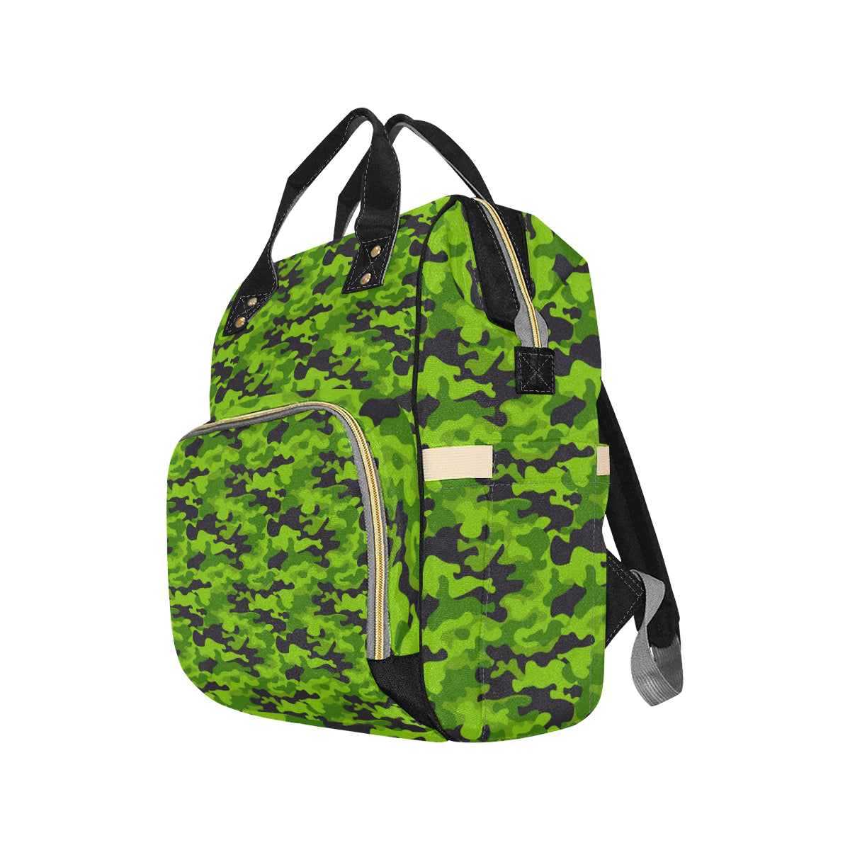 Green Kelly Camo Print Diaper Bag Backpack