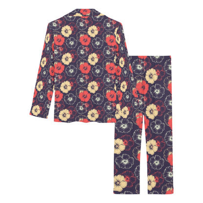 Tropical Flower Print Design LKS302 Women's Long Pajama Set