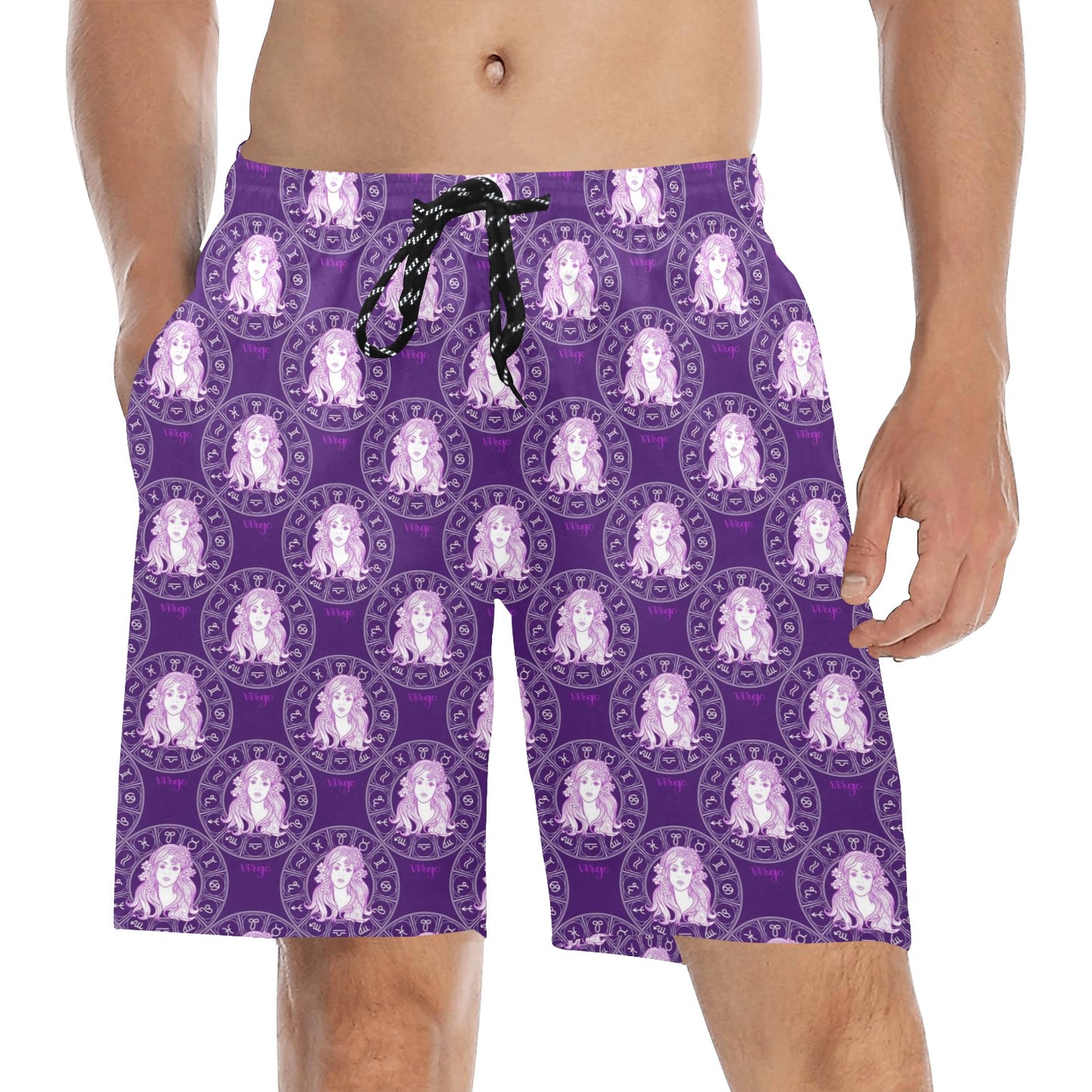 Virgo Print Design LKS301 Men's Swim Trunks Beach Shorts