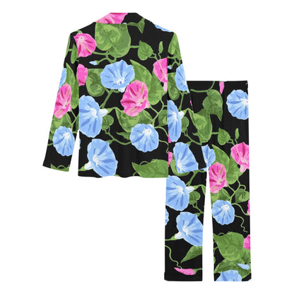 Morning Glory Pattern Print Design MG04 Women's Long Pajama Set