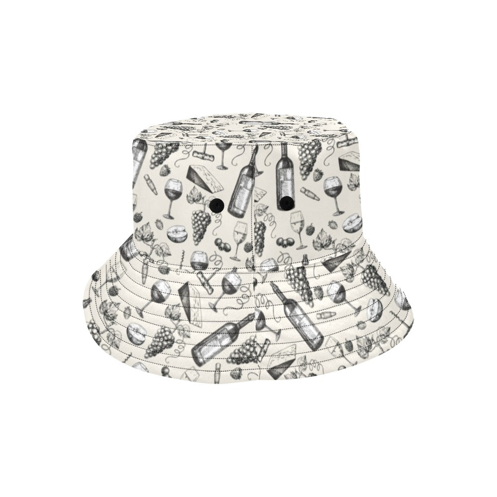 Wine Themed Print Design LKS306 Unisex Bucket Hat