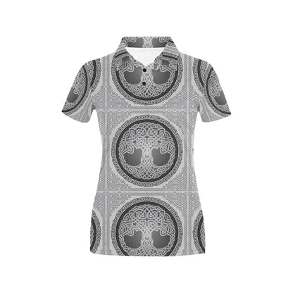 Celtic Tree of life Print Women's Polo Shirt