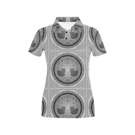 Celtic Tree of life Print Women's Polo Shirt