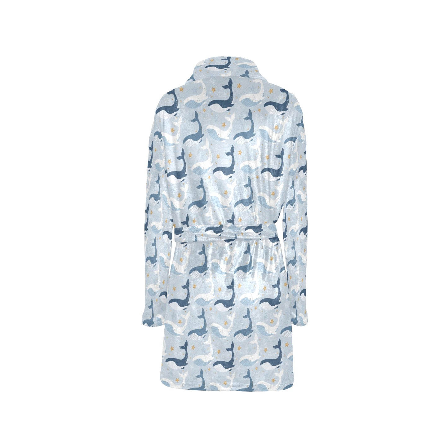 Whale Print Design LKS305 Women's Fleece Robe
