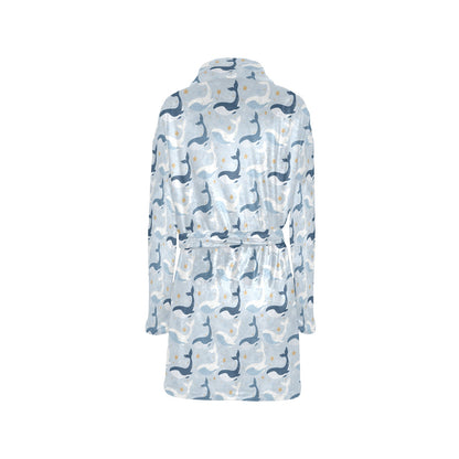 Whale Print Design LKS305 Women's Fleece Robe