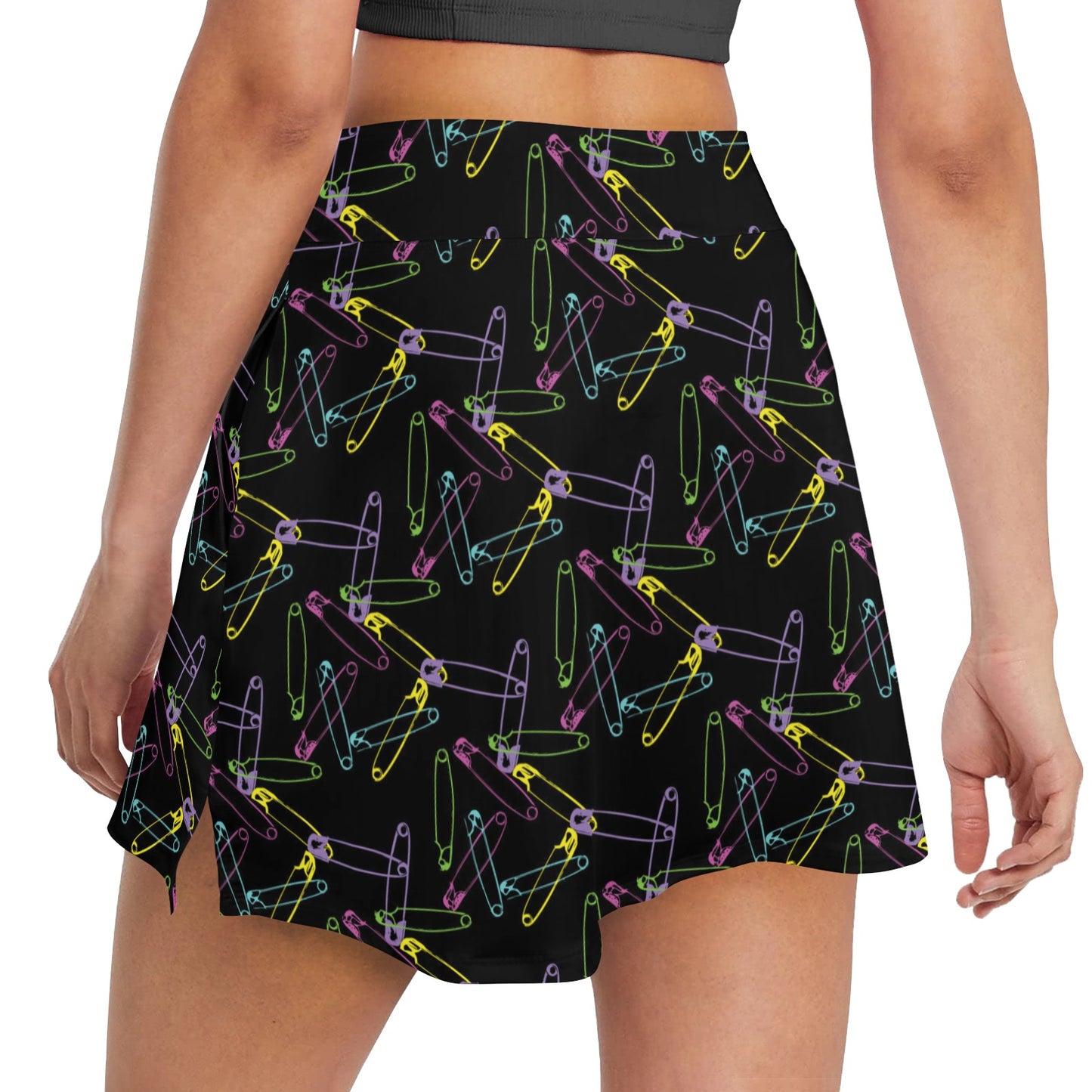 Safety Pin Print Design LKS304 17" Golf & Pickleball Skort with Pockets