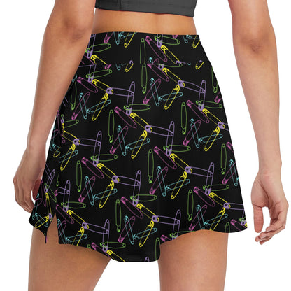 Safety Pin Print Design LKS304 17" Golf & Pickleball Skort with Pockets