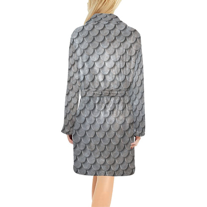 Armor Scales Pattern Print Design 03 Women's Fleece Robe