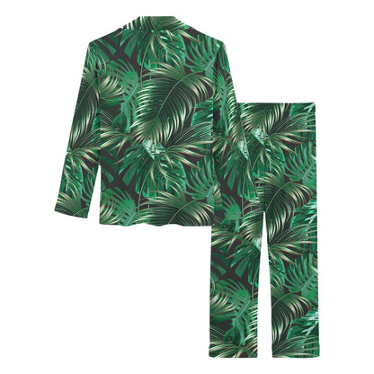 Tropical Flower Pattern Print Design TF012 Women's Long Pajama Set