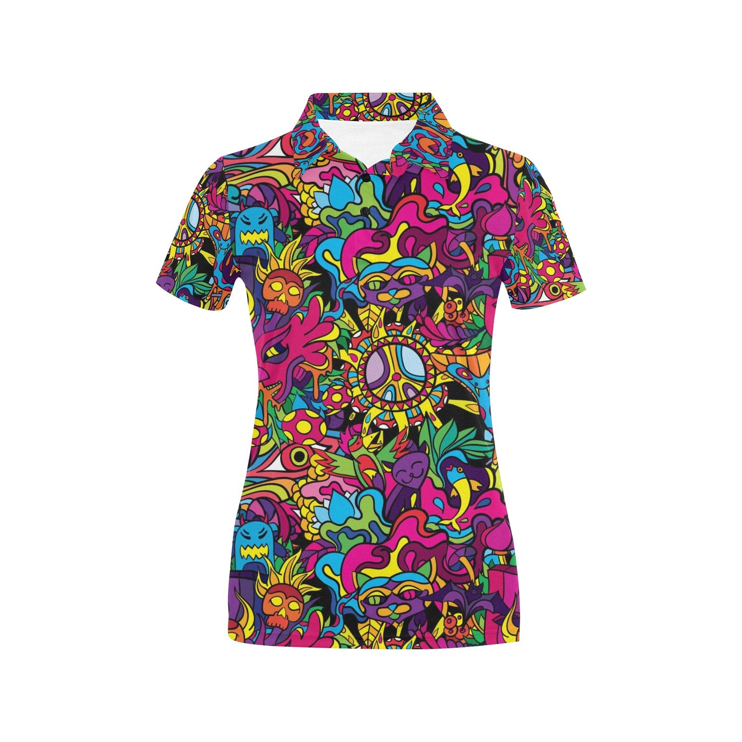 Trippy Print Design LKS304 Women's Polo Shirt