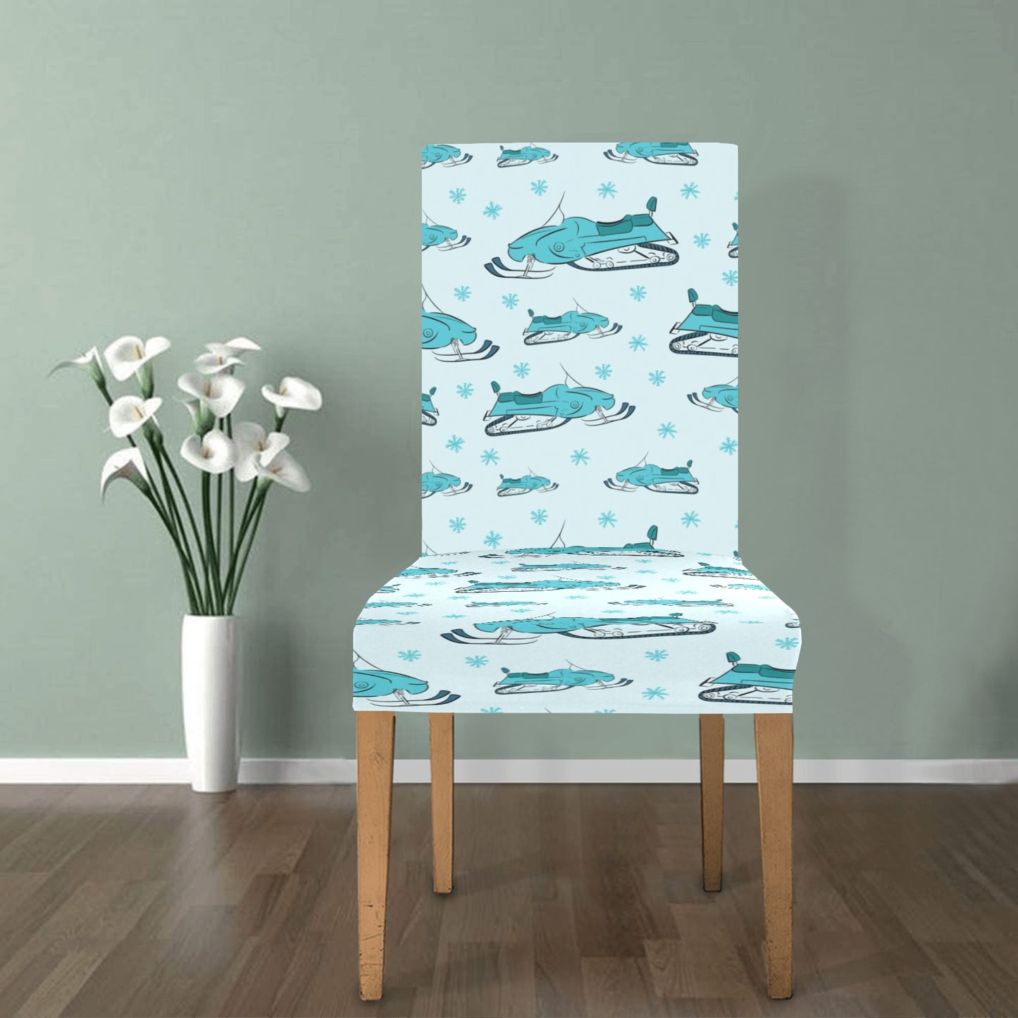Snowmobile Print Design LKS301 Dining Chair Slipcover