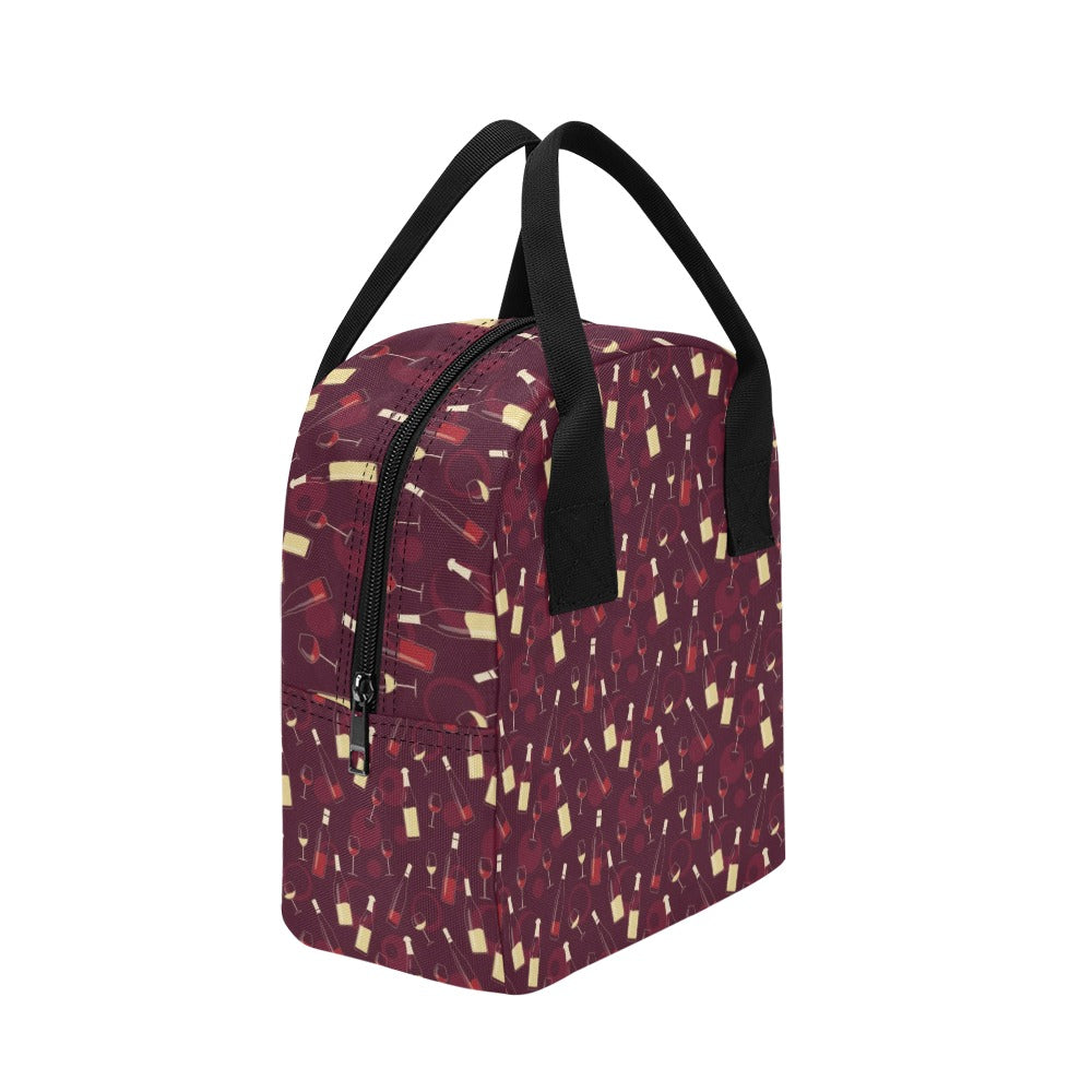 Wine Themed Print Design LKS302 Insulated Lunch Bag
