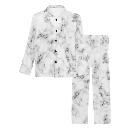 Marble Pattern Print Design 01 Men's Long Pajama Set