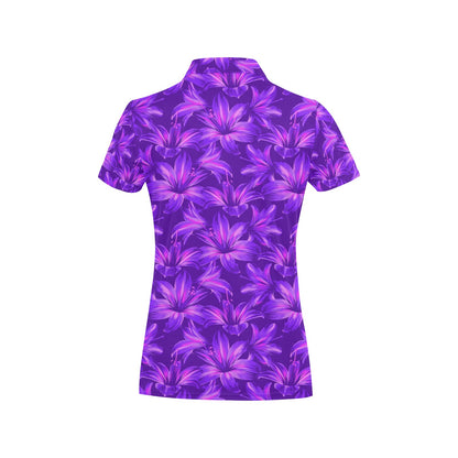 Amaryllis Pattern Print Design AL03 Women's Polo Shirt