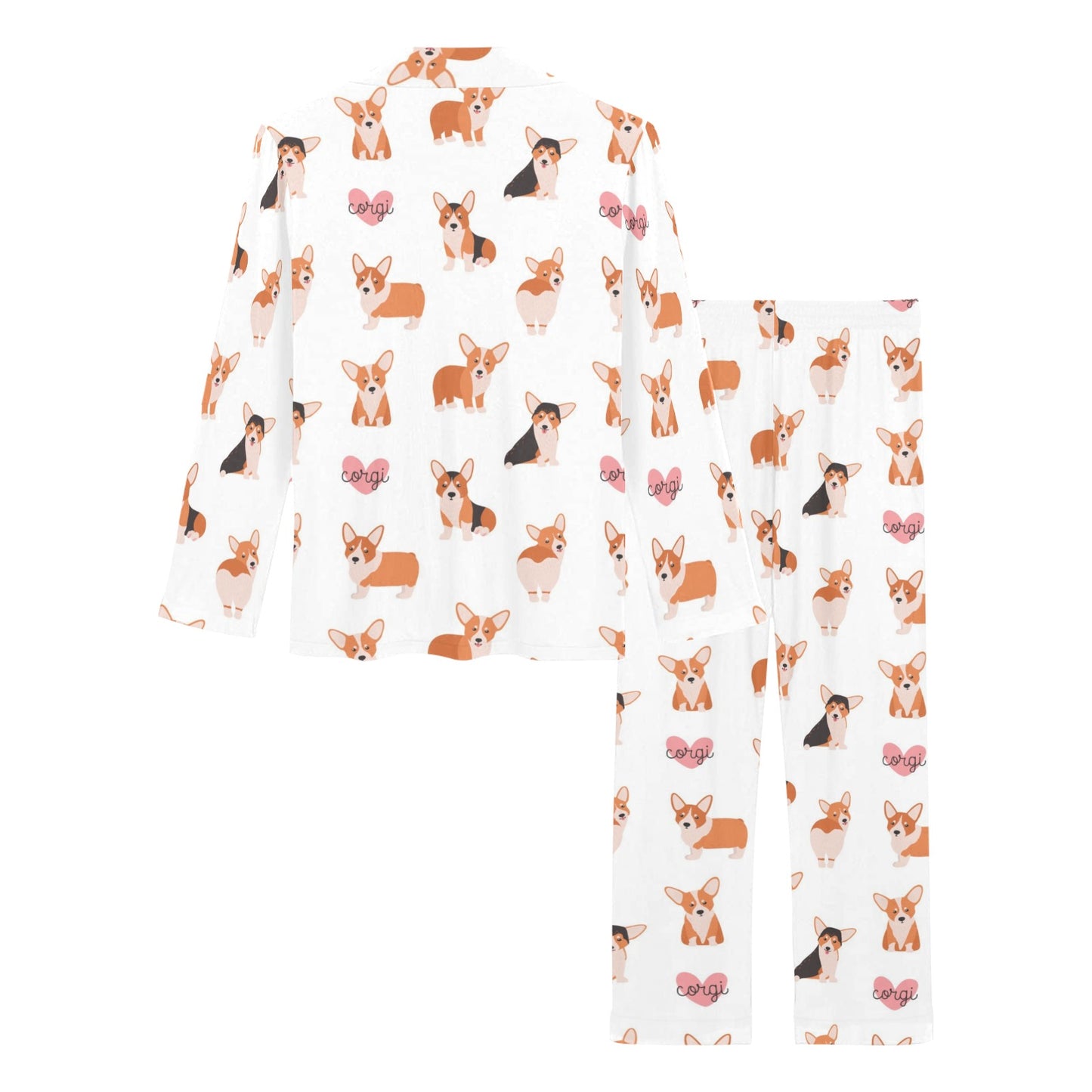 Cardigan Welsh Corgis Pattern Print Design 02 Women's Long Pajama Set