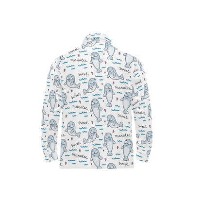 Manatee Baby Pattern Print Design 03 Long Sleeve Polo Shirt For Men's