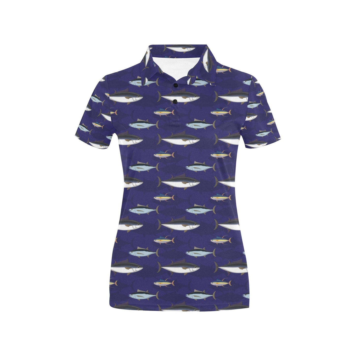 Tuna Fish Print Design LKS304 Women's Polo Shirt