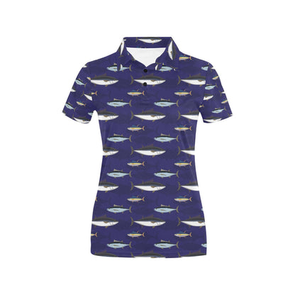 Tuna Fish Print Design LKS304 Women's Polo Shirt