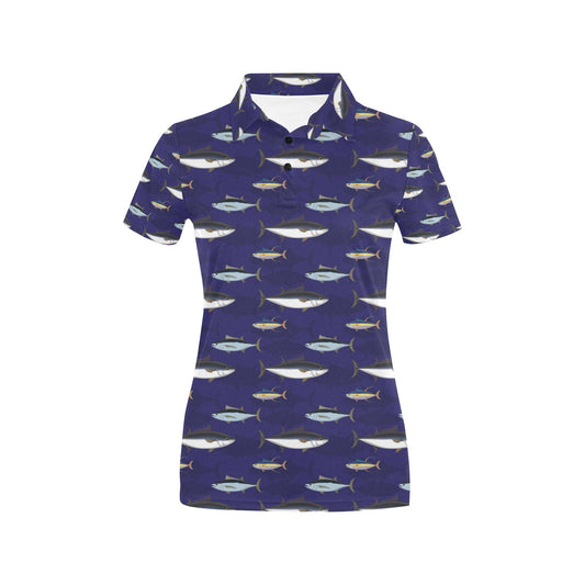 Tuna Fish Print Design LKS304 Women's Polo Shirt