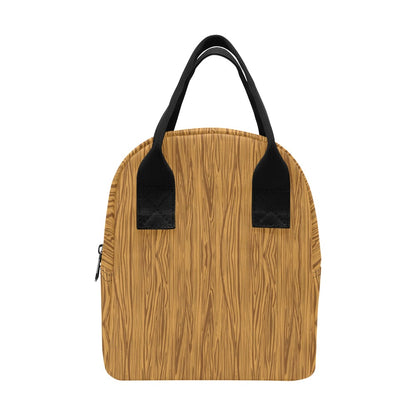 Wood Texture Print Design LKS301 Insulated Lunch Bag