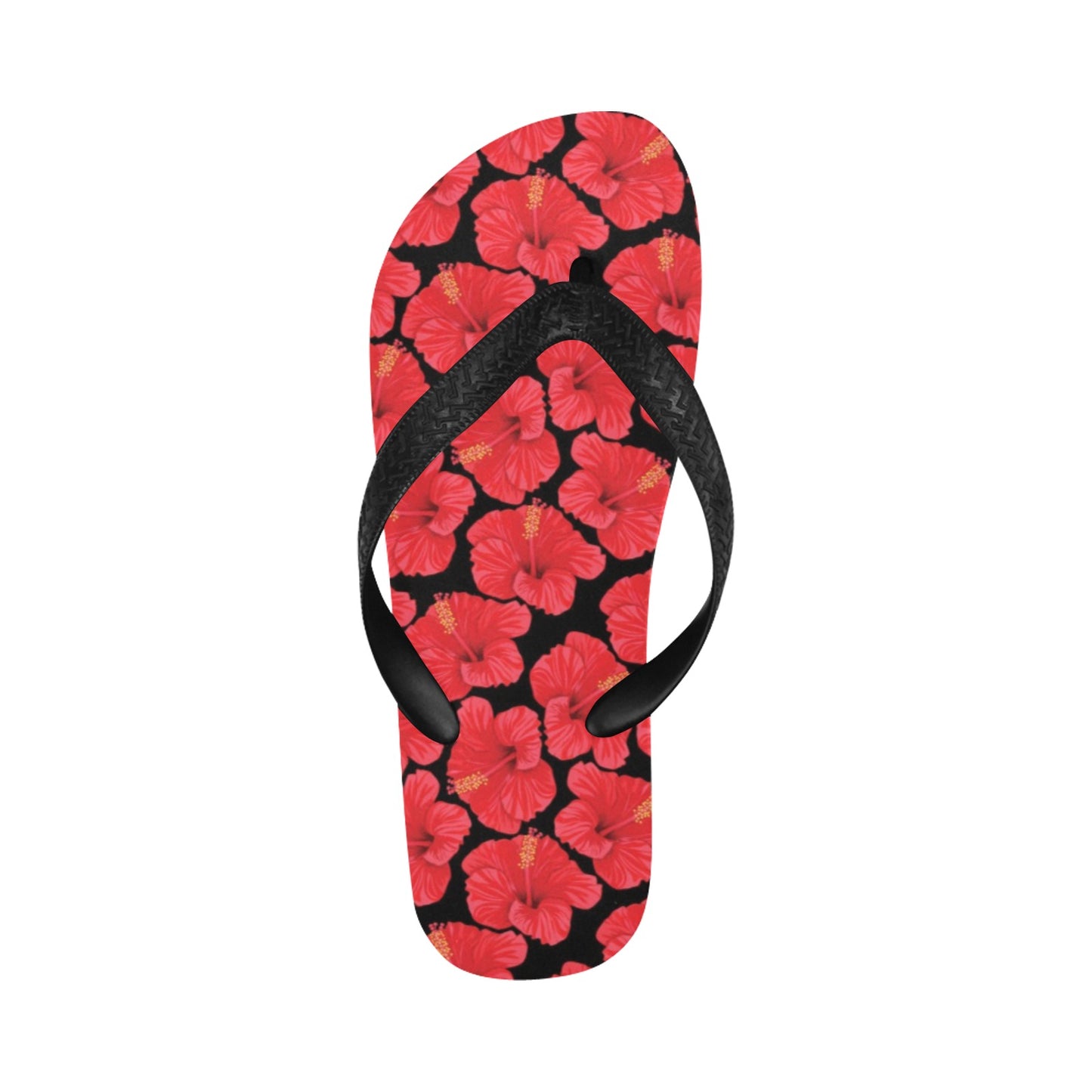 Hibiscus Red Pattern Print Design LKS306 Flip Flops