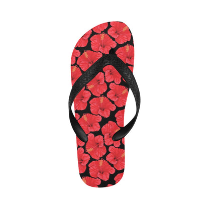 Hibiscus Red Pattern Print Design LKS306 Flip Flops