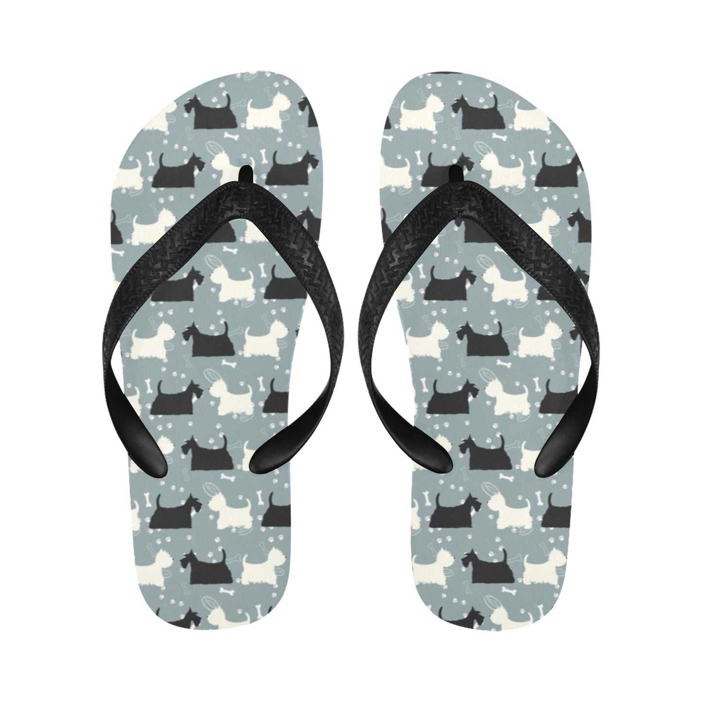 Scottish Terriers Print Design LKS301 Flip Flops