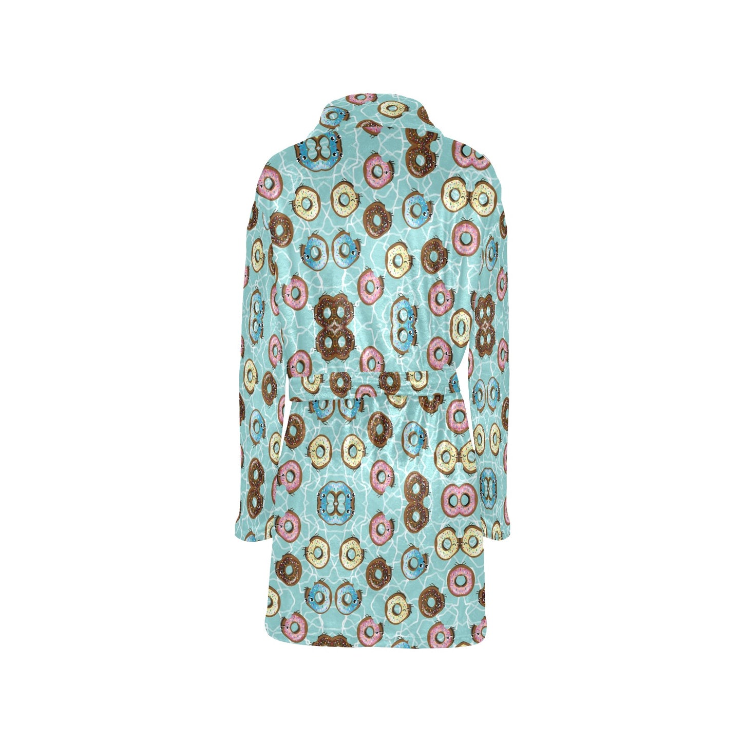 Emoji Donut Print Pattern Women's Fleece Robe