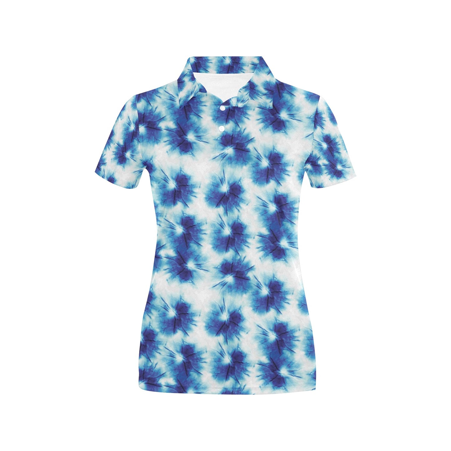 Tie Dye Blue Print Design LKS305 Women's Polo Shirt