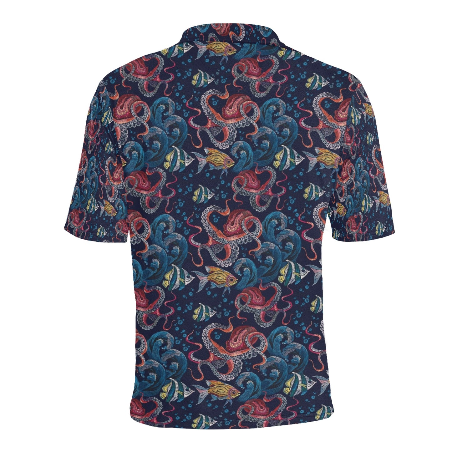 Underwater Giant Squid Print Design LKS302 Men Polo Shirt