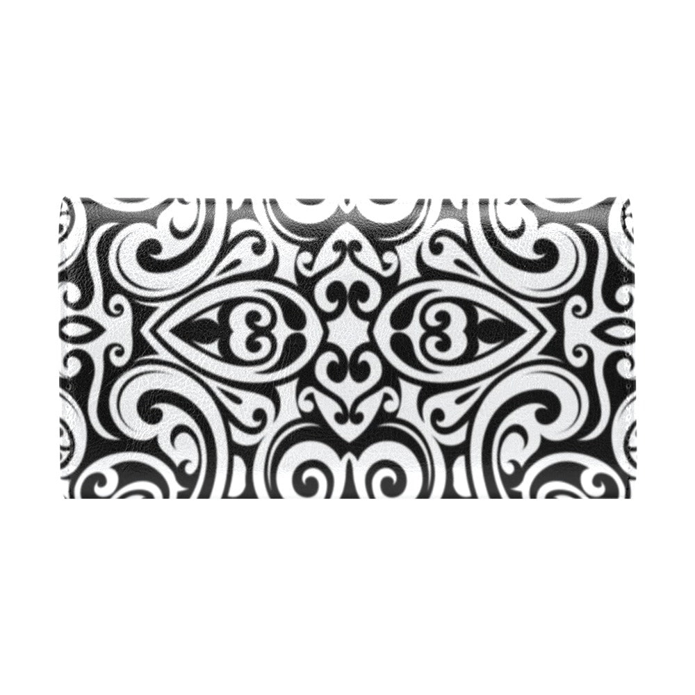 Polynesian Tattoo Pattern Women's Trifold Wallet