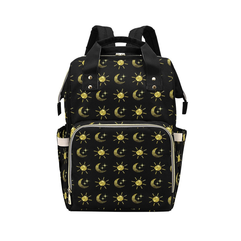 Sun Moon Print Design LKS304 Diaper Bag Backpack
