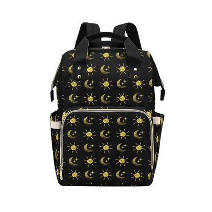 Sun Moon Print Design LKS304 Diaper Bag Backpack