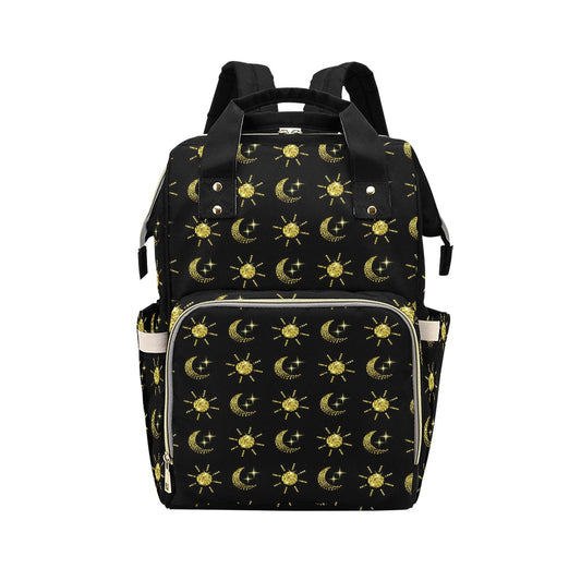 Sun Moon Print Design LKS304 Diaper Bag Backpack