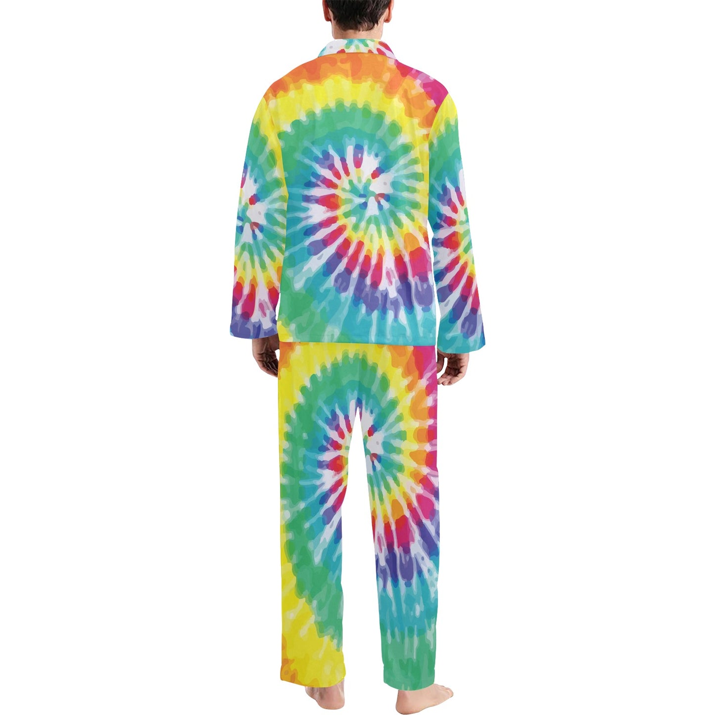 Tie Dye Men's Long Pajama Set