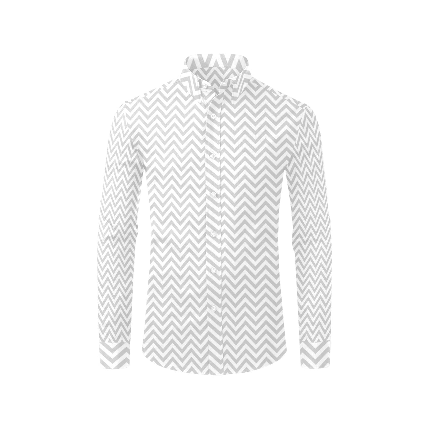 Chevron Print Design LKS401 Men's Long Sleeve Dress Shirt