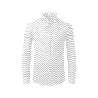 Chevron Print Design LKS401 Men's Long Sleeve Dress Shirt