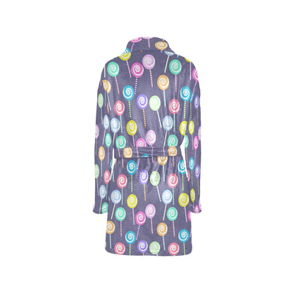 Lollipop Pattern Print Design LL03 Women's Fleece Robe